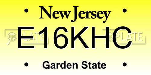 E16KHC New Jersey License Plate
