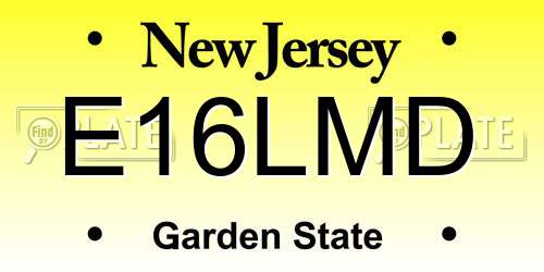 E16LMD New Jersey License Plate