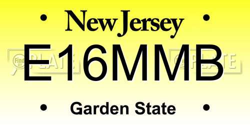 E16MMB New Jersey License Plate