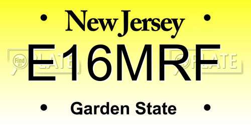 E16MRF New Jersey License Plate