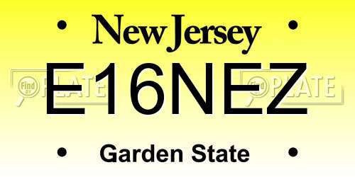 E16NEZ New Jersey License Plate