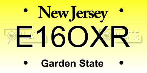 E16OXR New Jersey License Plate