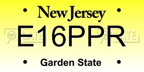 E16PPR New Jersey License Plate