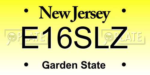 E16SLZ New Jersey License Plate