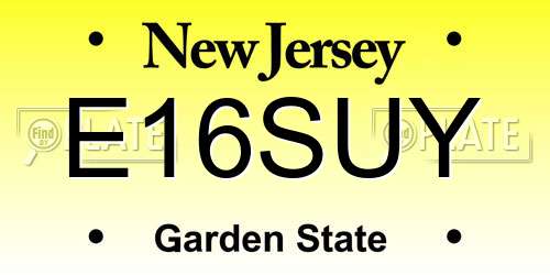 E16SUY New Jersey License Plate