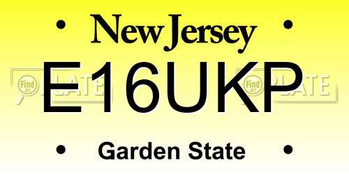 E16UKP New Jersey License Plate