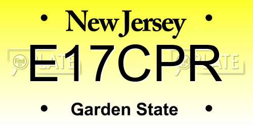 E17CPR New Jersey License Plate