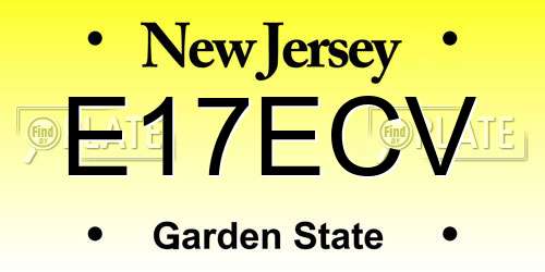 E17ECV New Jersey License Plate