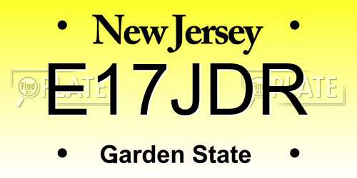 E17JDR New Jersey License Plate