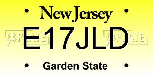 E17JLD New Jersey License Plate