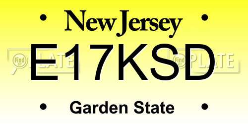 E17KSD New Jersey License Plate