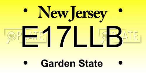 E17LLB New Jersey License Plate