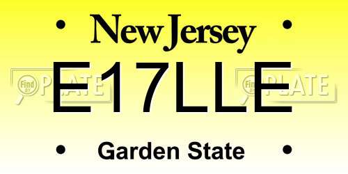 E17LLE New Jersey License Plate