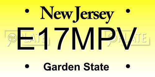E17MPV New Jersey License Plate