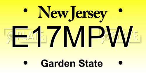 E17MPW New Jersey License Plate