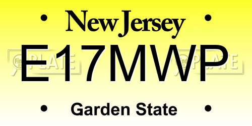 E17MWP New Jersey License Plate