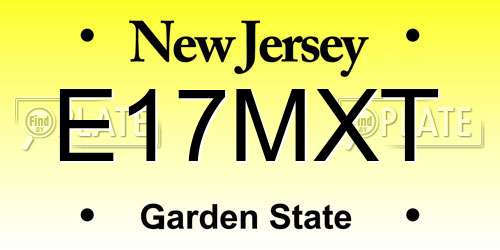 E17MXT New Jersey License Plate