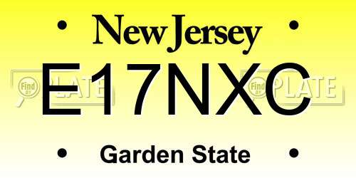 E17NXC New Jersey License Plate