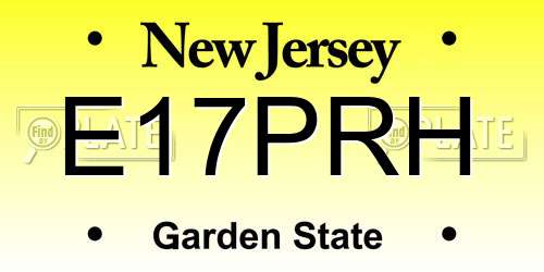 E17PRH New Jersey License Plate