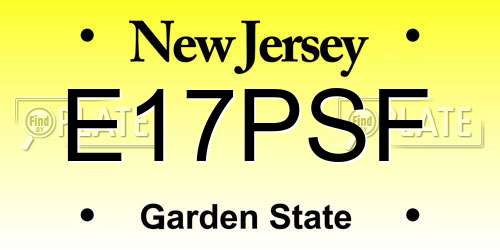 E17PSF New Jersey License Plate