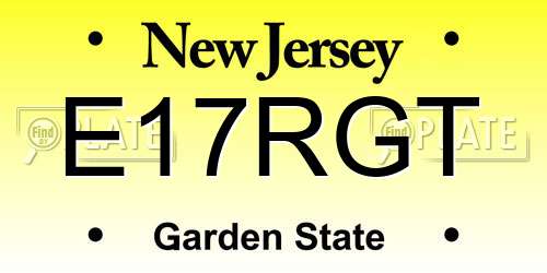 E17RGT New Jersey License Plate
