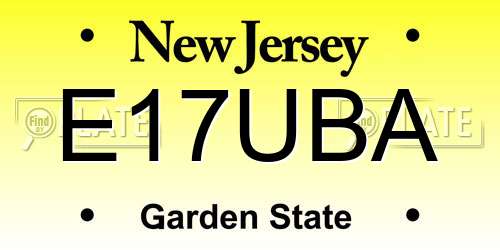 E17UBA New Jersey License Plate
