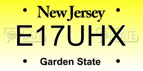 E17UHX New Jersey License Plate