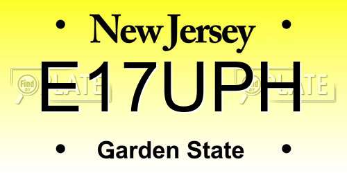 E17UPH New Jersey License Plate