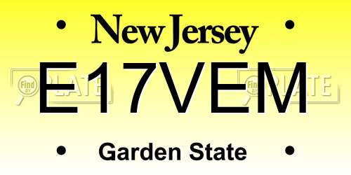 E17VEM New Jersey License Plate