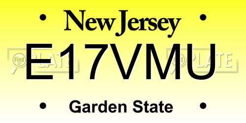 E17VMU New Jersey License Plate