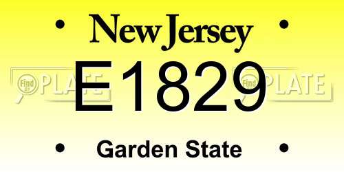E1829 New Jersey License Plate