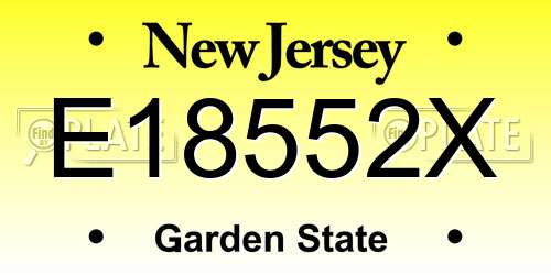 E18552X New Jersey License Plate
