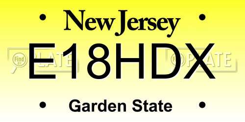 E18HDX New Jersey License Plate