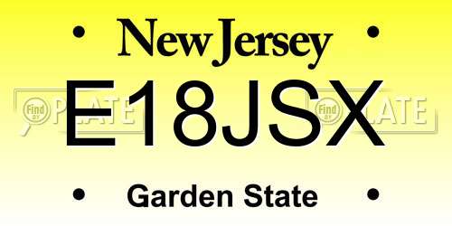 E18JSX New Jersey License Plate