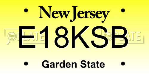 E18KSB New Jersey License Plate