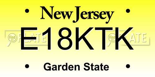 E18KTK New Jersey License Plate