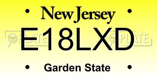 E18LXD New Jersey License Plate