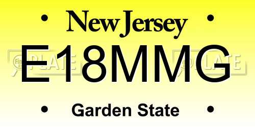 E18MMG New Jersey License Plate