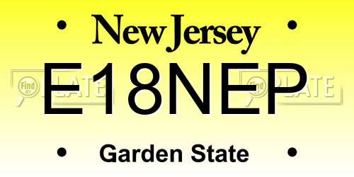 E18NEP New Jersey License Plate