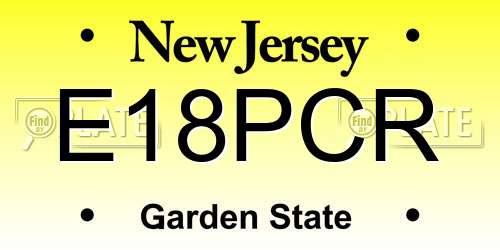 E18PCR New Jersey License Plate
