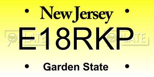 E18RKP New Jersey License Plate