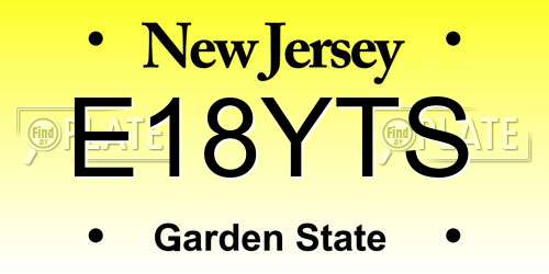 E18YTS New Jersey License Plate