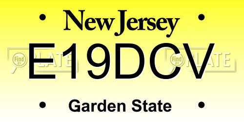 E19DCV New Jersey License Plate