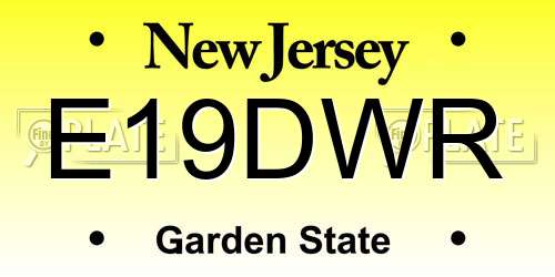 E19DWR New Jersey License Plate