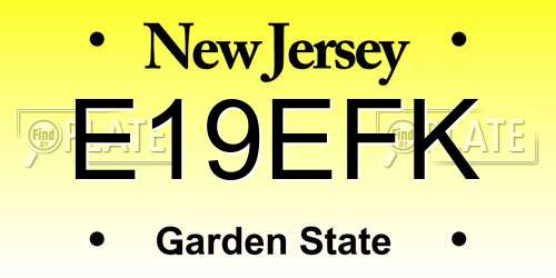 E19EFK New Jersey License Plate