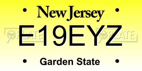 E19EYZ New Jersey License Plate