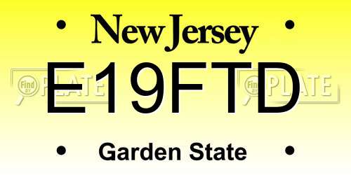 E19FTD New Jersey License Plate