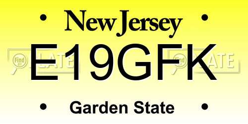 E19GFK New Jersey License Plate