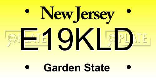 E19KLD New Jersey License Plate