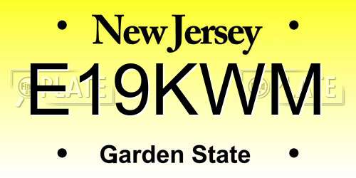 E19KWM New Jersey License Plate